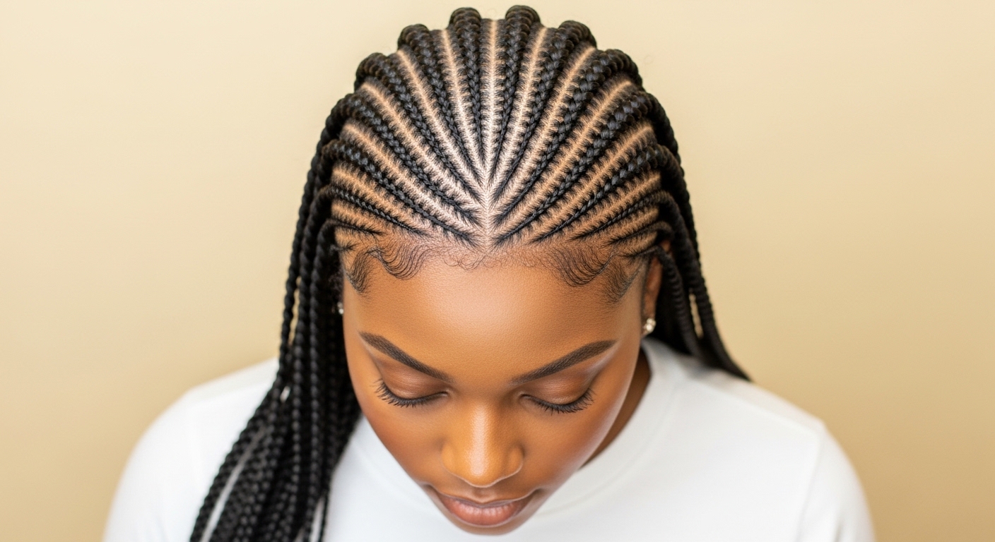 Fine braids from top