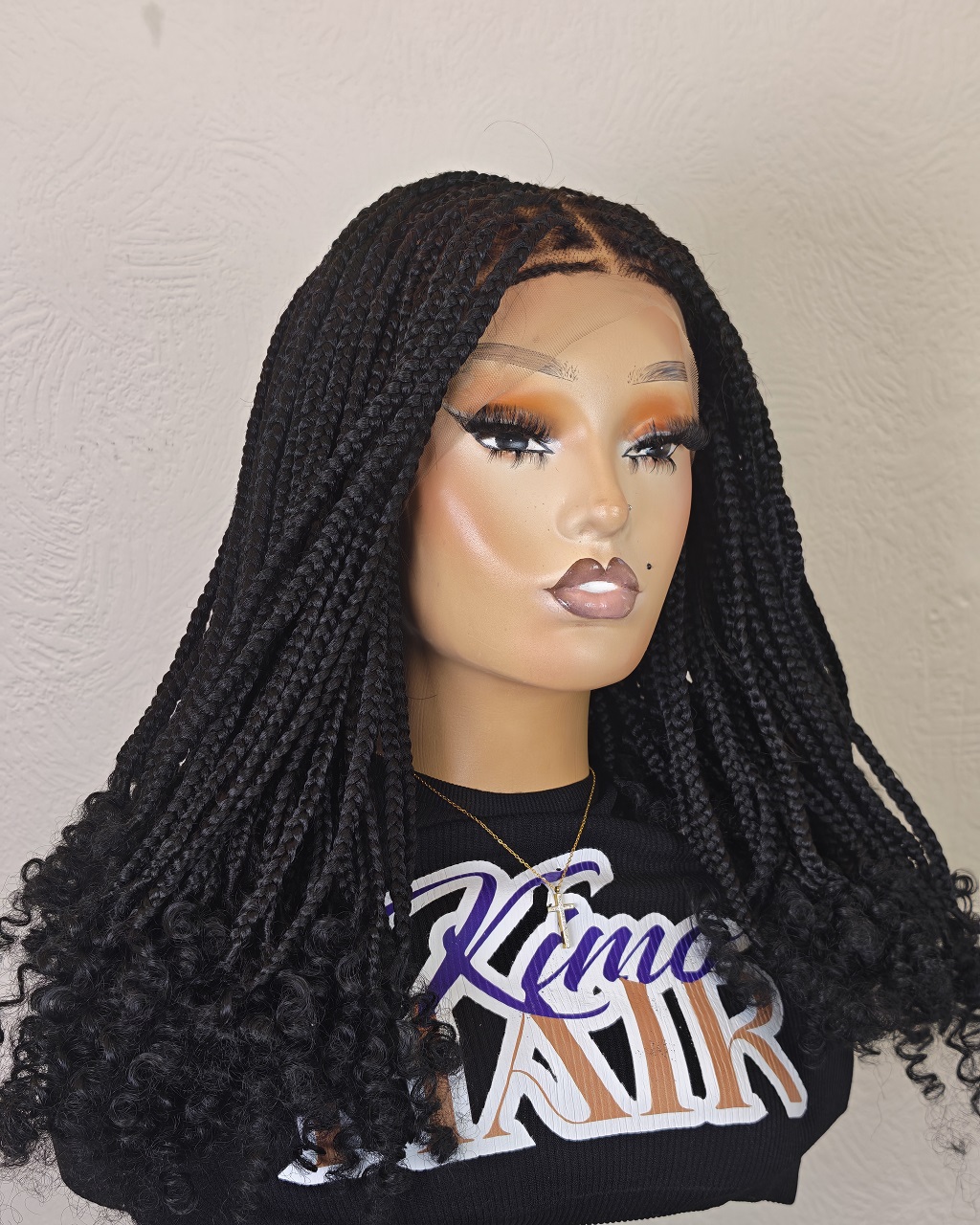 Frontal braided wig with curls - Image 2